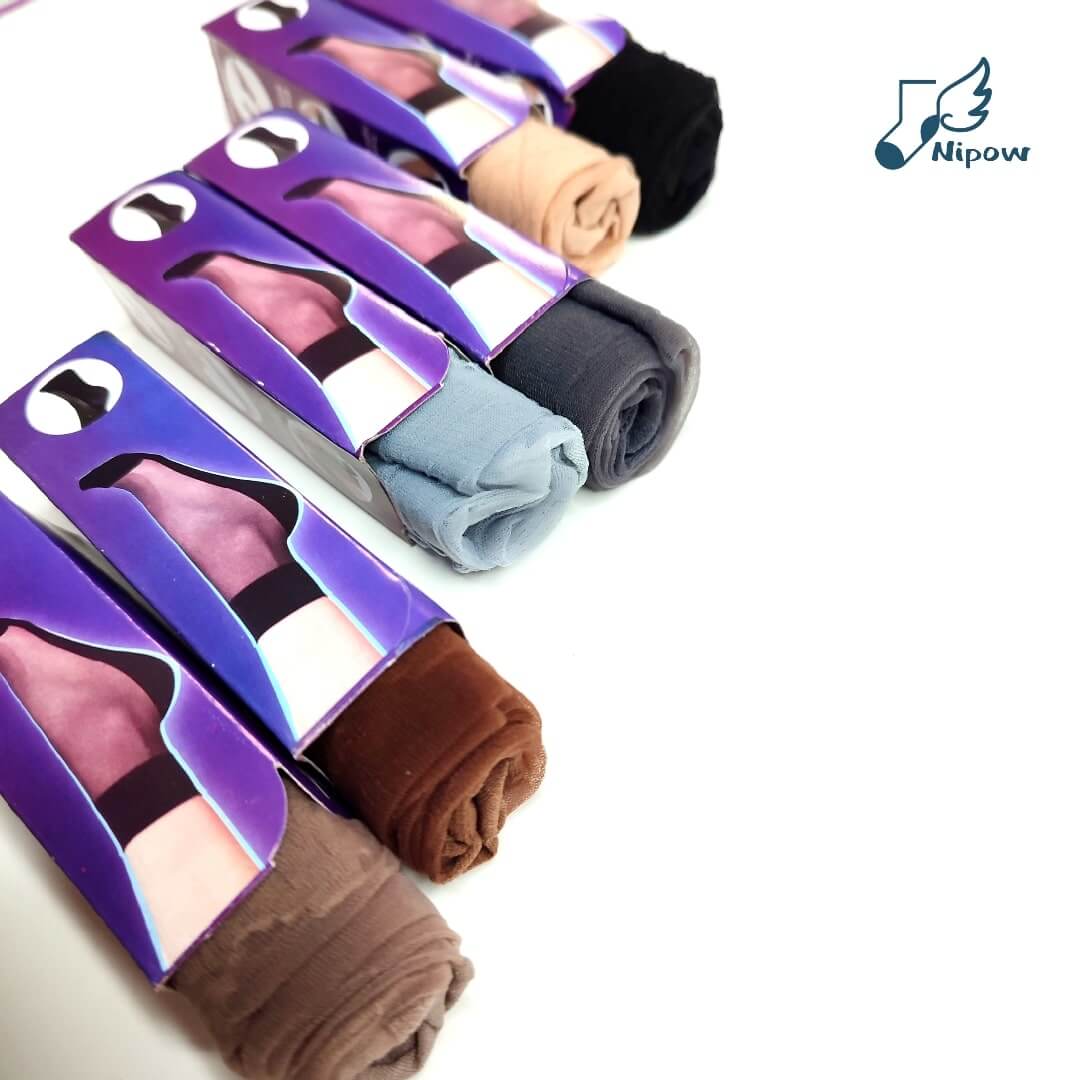 فروشگاه نی پو _1735573651834-min عکس جوراب پارازین شیشهای زنانه در رنگهای کرمی، مشکی، آبی، قهوهای، خاکی و طوسی