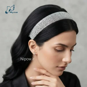 هدبند طرح حصیری نقره ای و طلایی