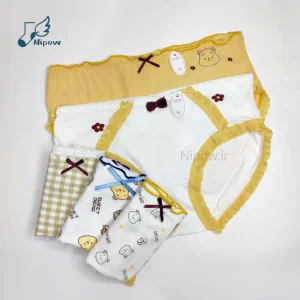 شورت عروسکی خرسی رنگ سفید طلایی شیراز فروشگاه نی پو