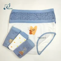 شورت عروسکی خرسی و قلبی سفید آبی وارداتی