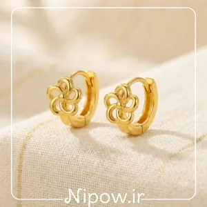 گلگوش کلیپسی مینیمال طلایی طرح گل