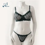ست لباس زیر توری خال خالی